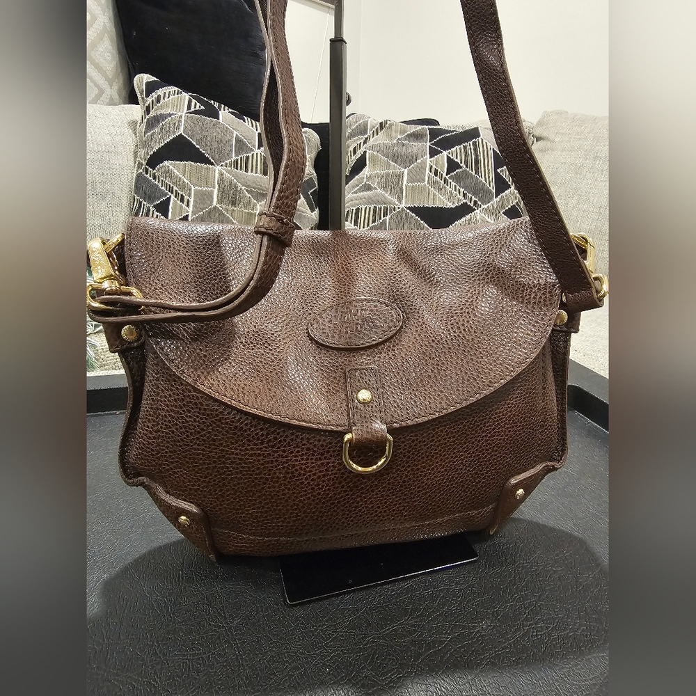 The Bridge Vintage Brown Leather Adjustable Crossbody  Bag